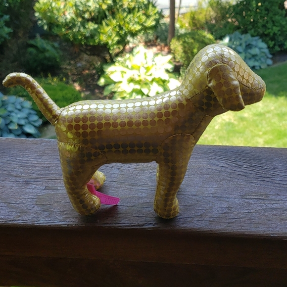 PINK faux sequin stuffed plush dog - Picture 3 of 5